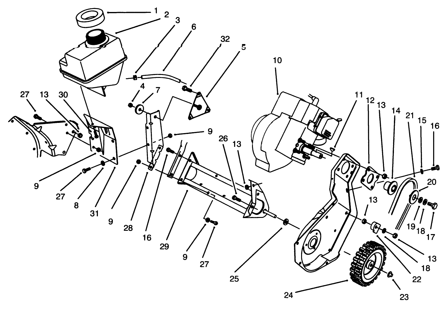 Engine & Frame Assembly Model 38191 (recoil)