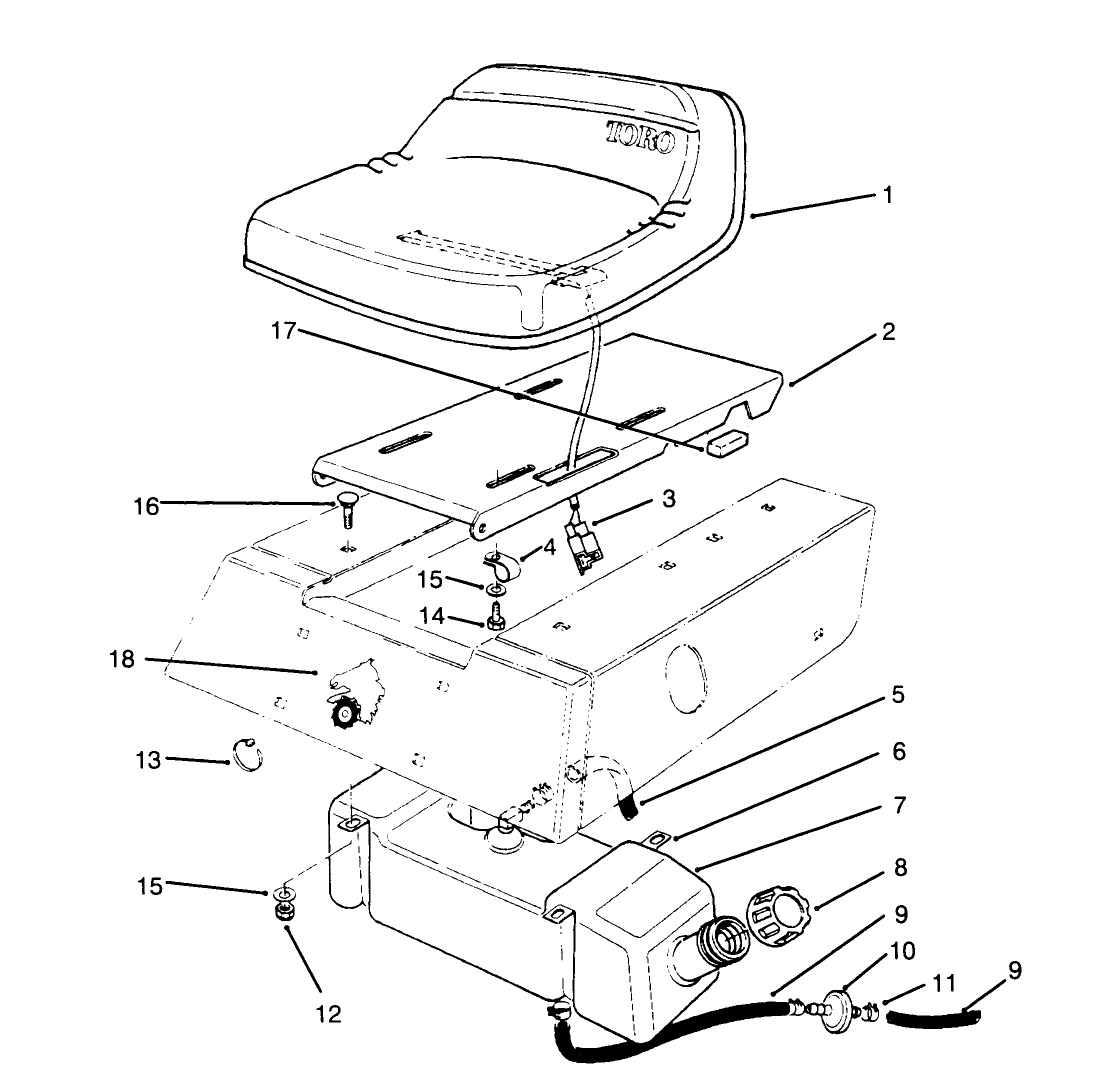 Seat & Gas Tank Assembly