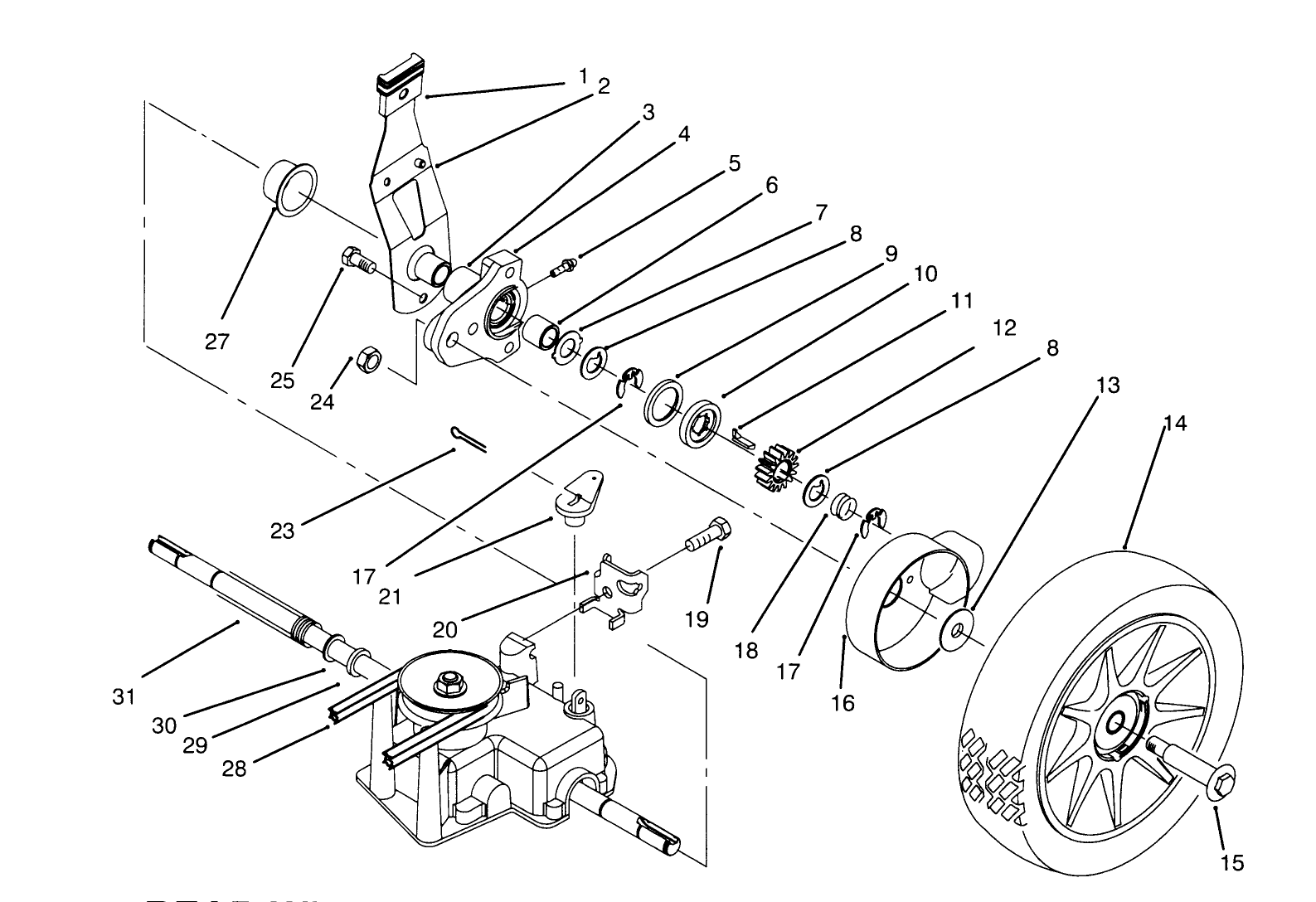 Rear Wheel Drive Ass-Y (model No. 10515 & 10520)