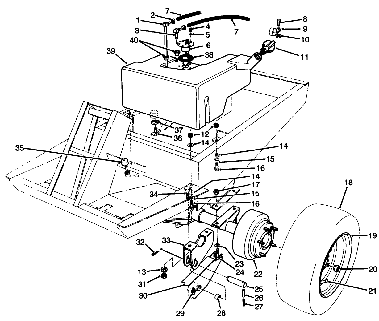 Fuel Tank And Axle Assembly