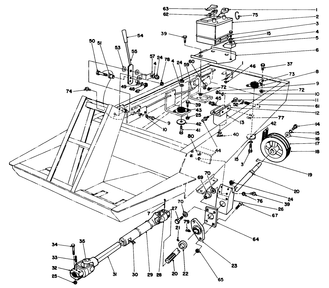 Power Take Off, Battery, And Engine Mount Assembly