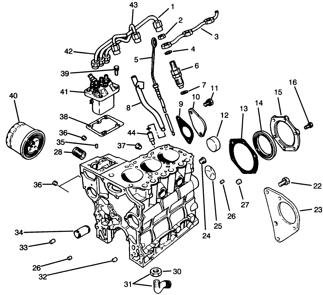 Fuel Supply & Engine Block Assembly