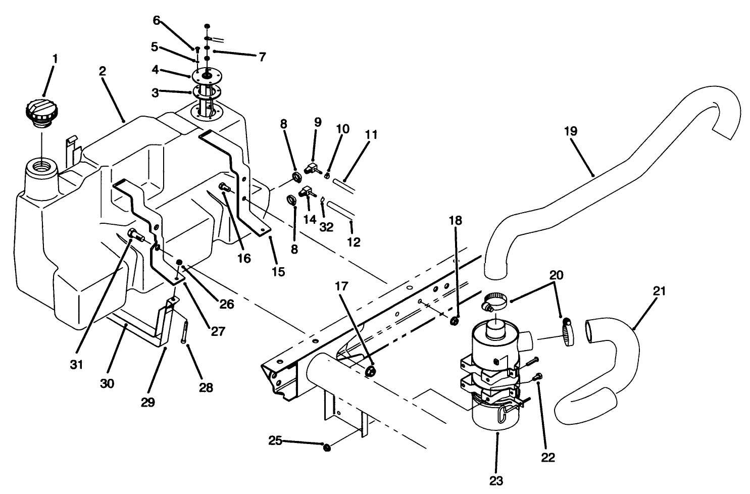 Fuel Tank & Air Cleaner Assembly