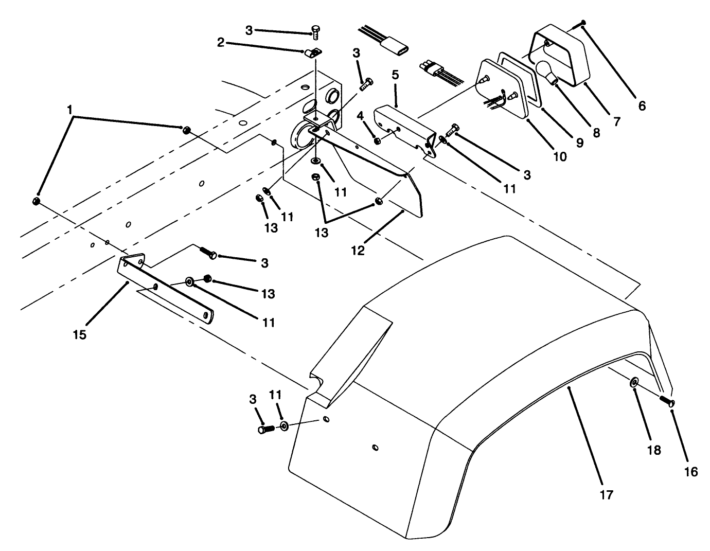 Rear Fender & Tail Light Assembly