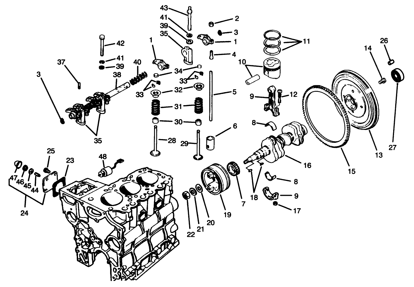 Valves And Crankshaft Assembly