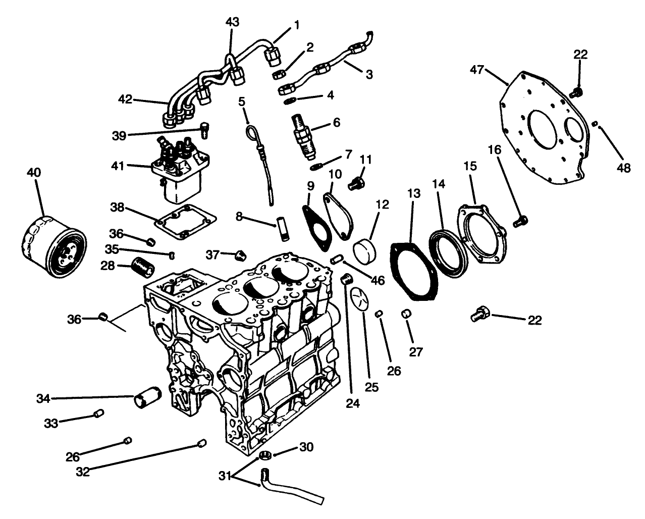 Fuel Supply & Engine Block Assembly