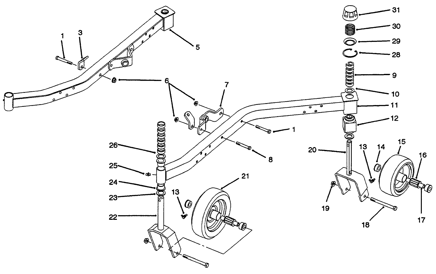 Castor Wheels & Arm Assembly