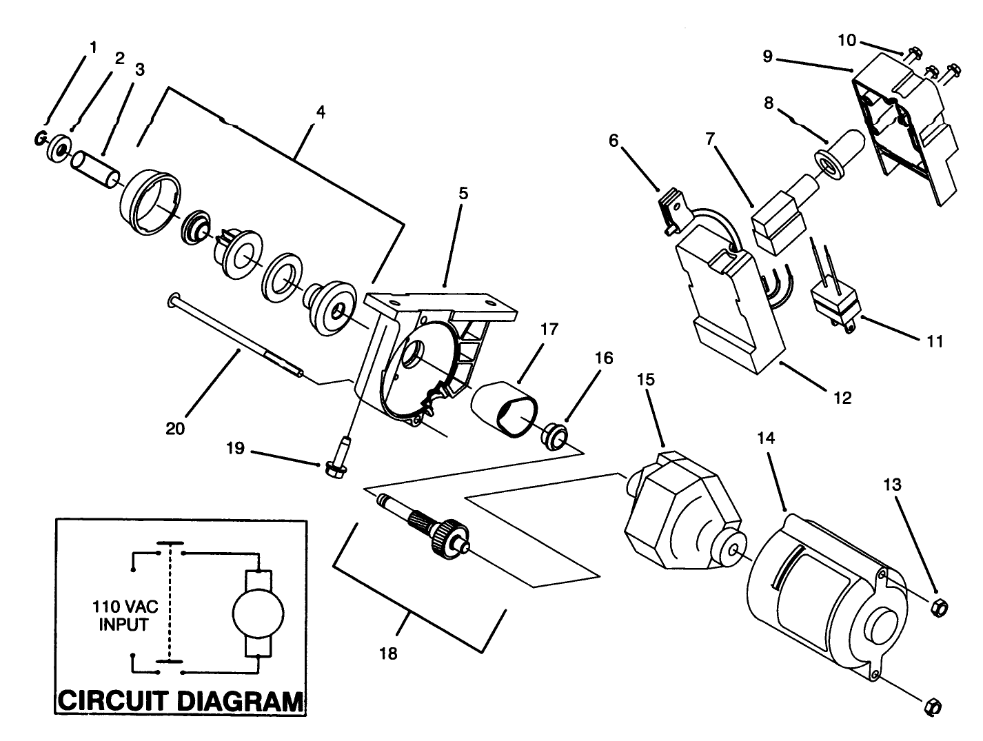 Starter Motor & Switch Housing Assembly