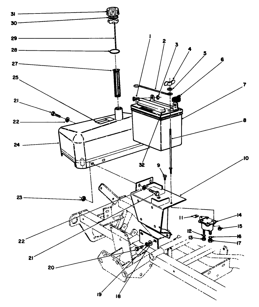 Hydraulic Tank & Battery Assembly