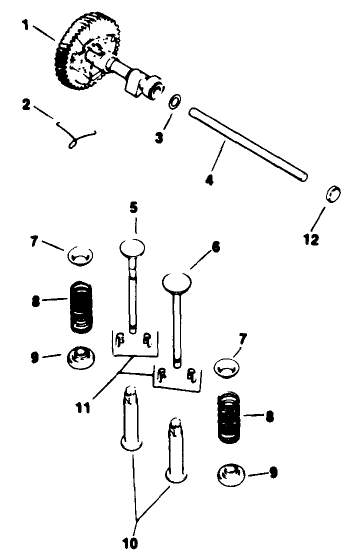 Camshaft & Valves-Engine Kohler Model No. M16qs Spec No. 711563