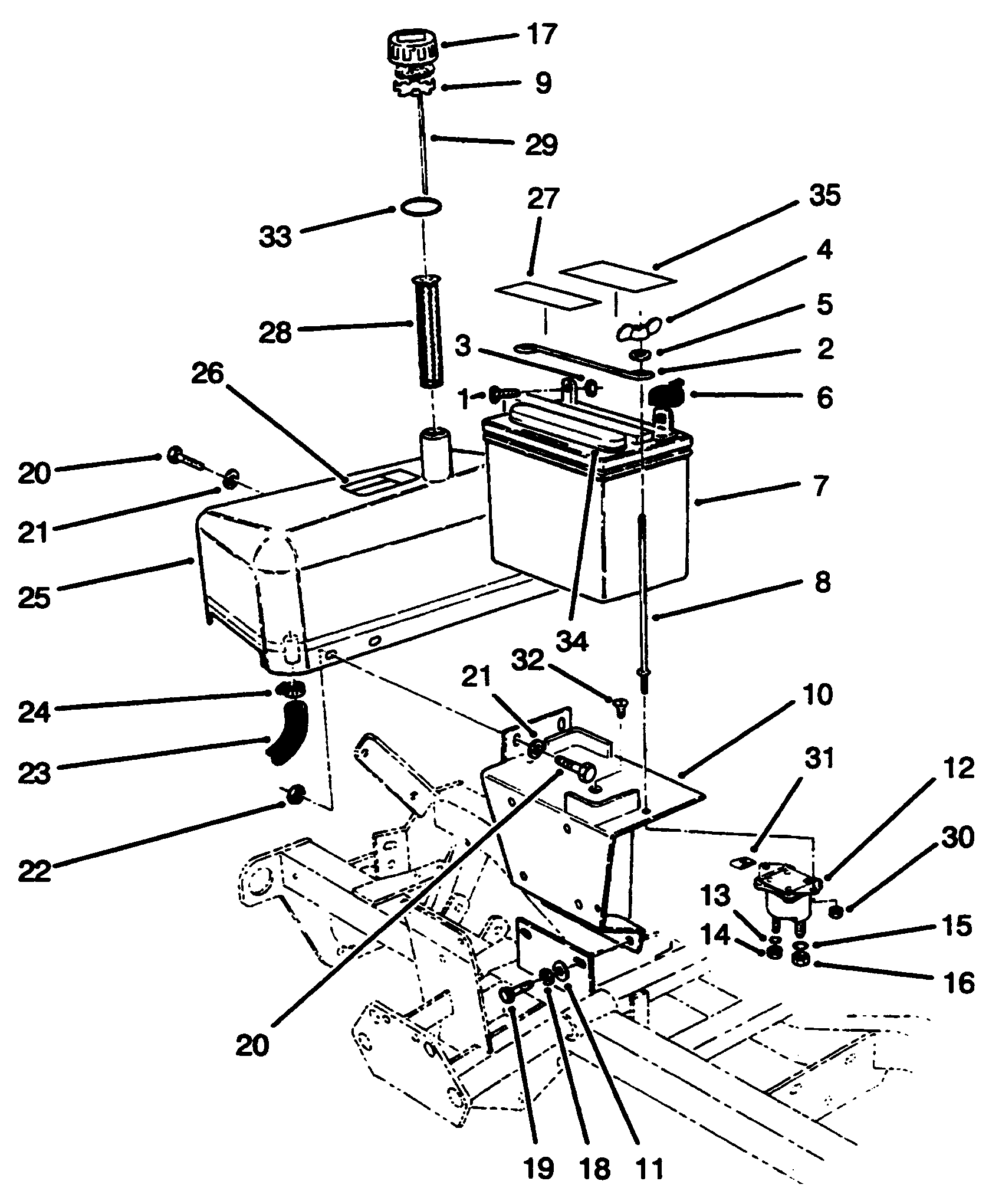 Hydraulic Tank & Battery Assembly