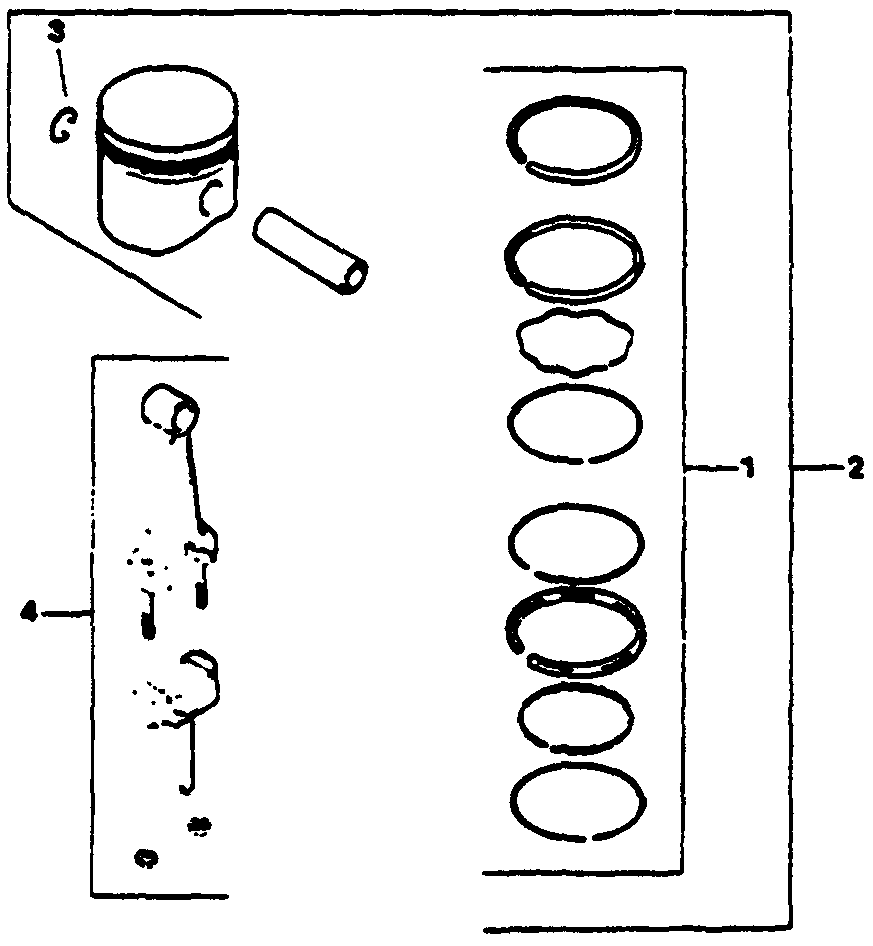 Piston & Rod-Engine Kohler Model No. M16qs Spec No. 711563