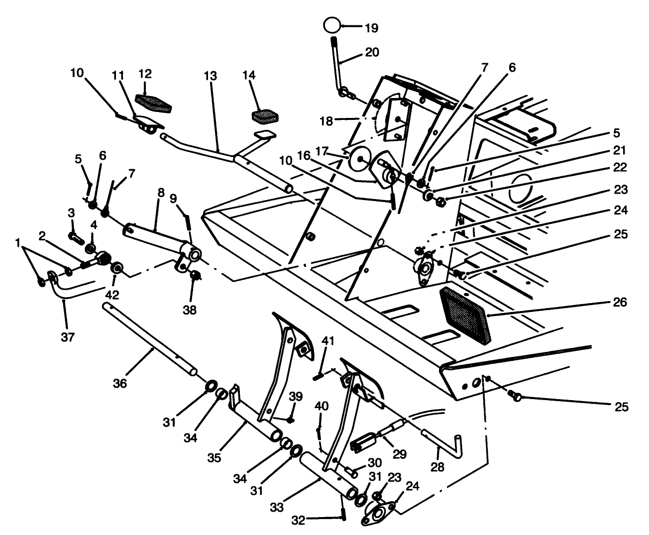 Traction & Brake Pedals Assembly