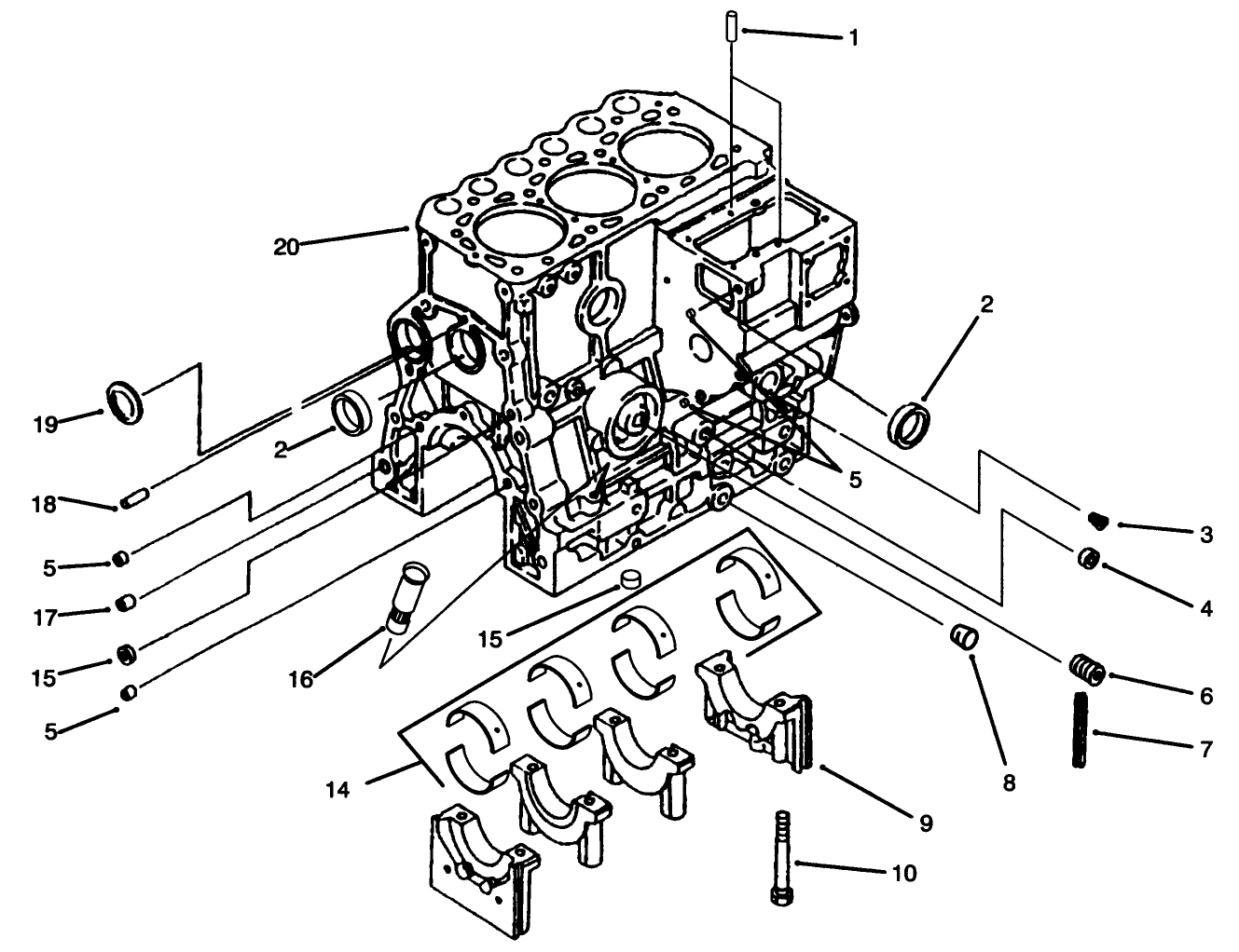 Cylinder Block And Bearing Assembly