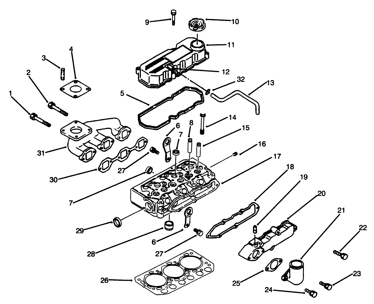 Cylinder Head, Manifold & Cover Assembly