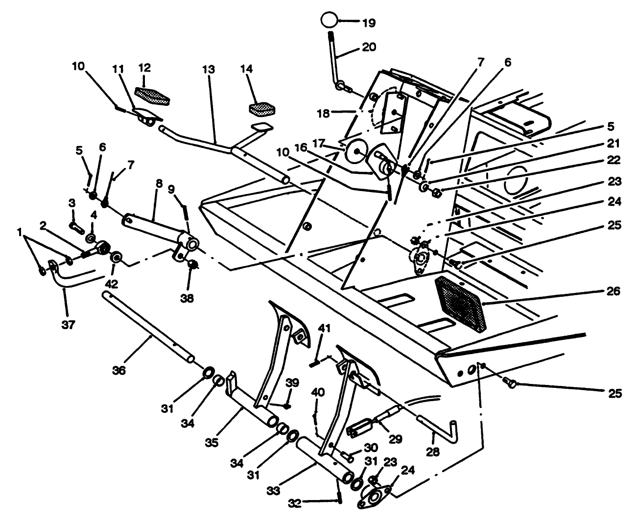 Traction & Brake Pedals Assembly