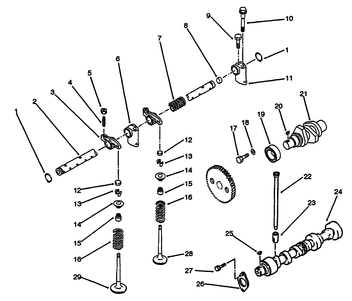 Valve, Camshaft And Rocker Assembly