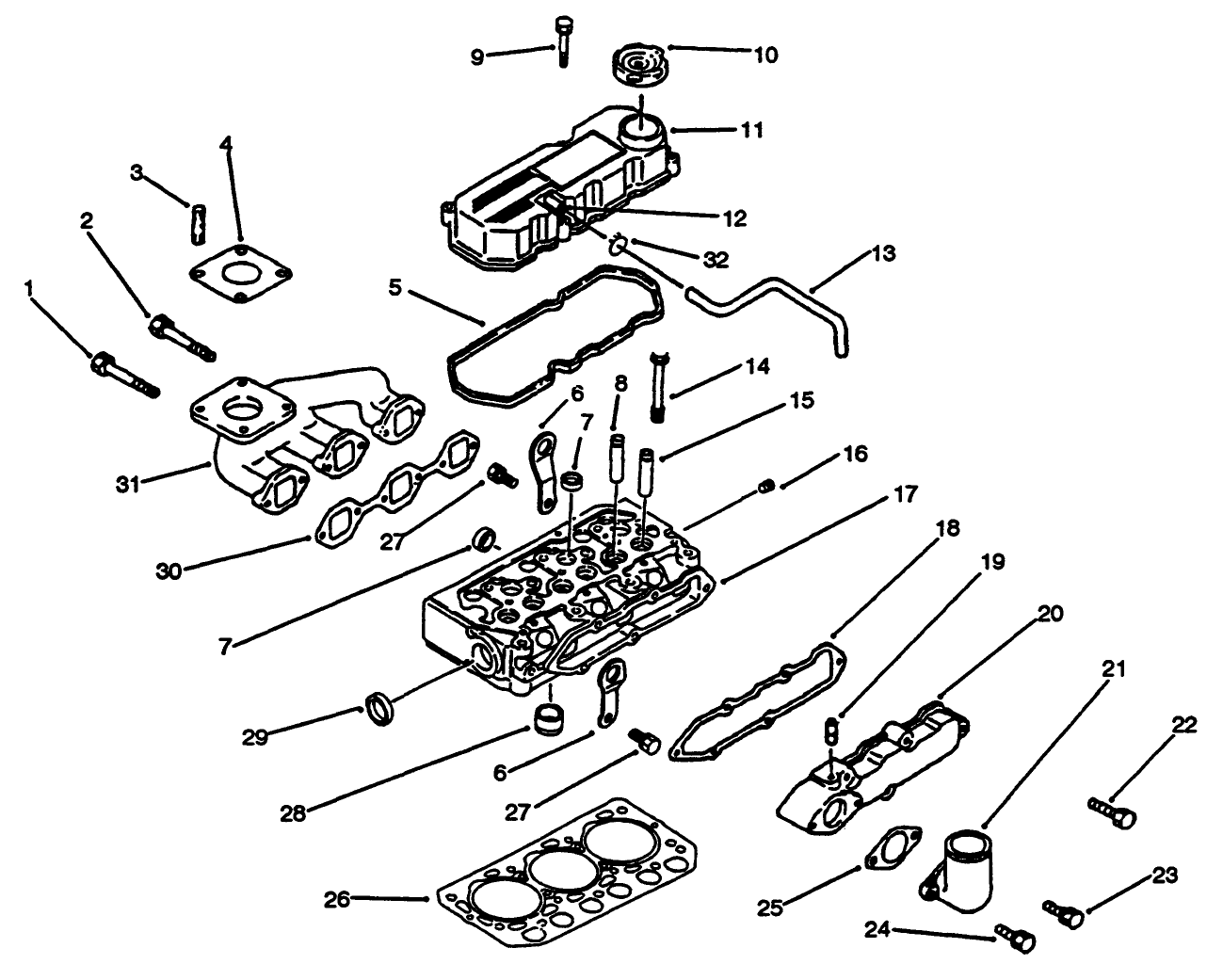 Cylinder Head, Manifold & Cover Assembly