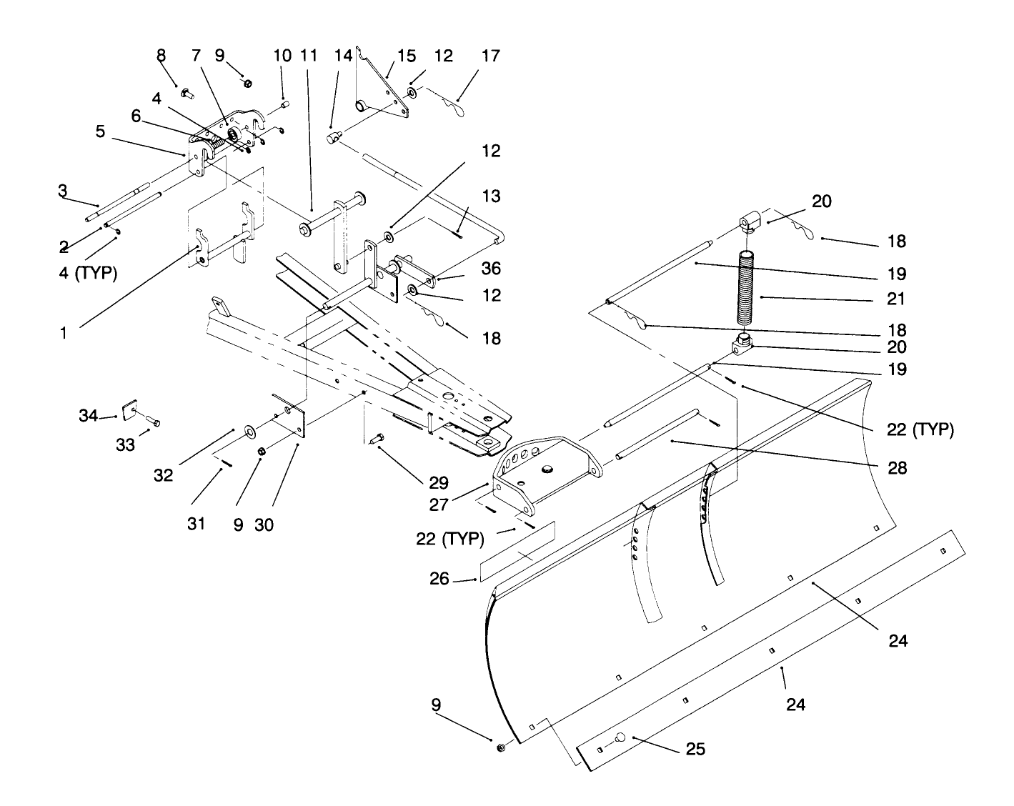 Snow Blade And Front Mounting Hitch
