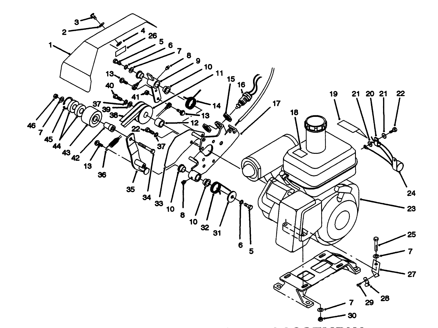 Engine And Bellcrank Assembly