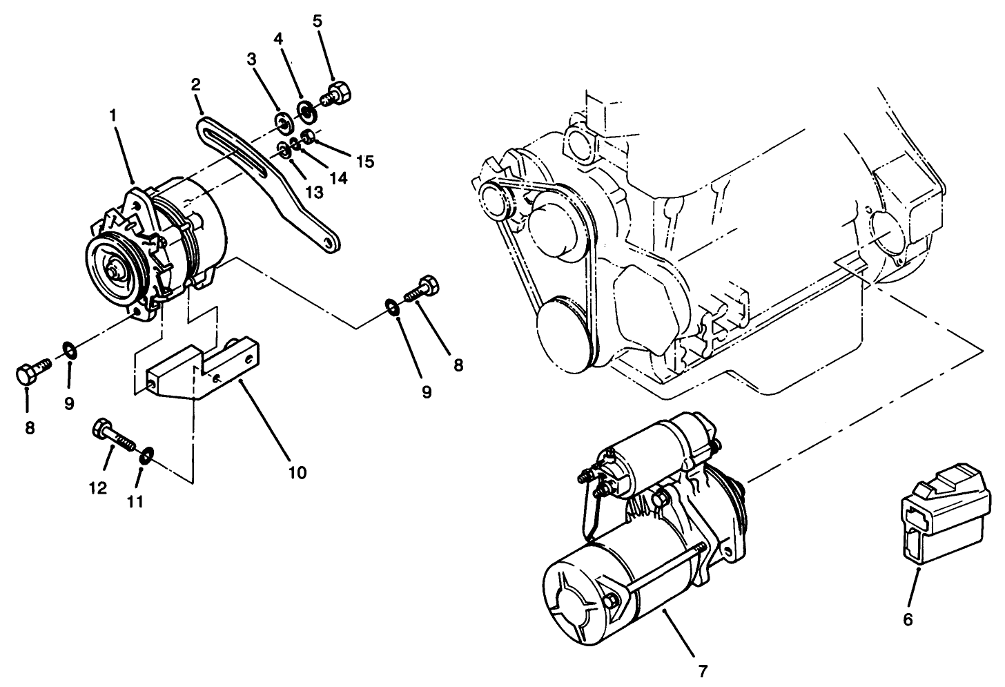 Starter & Alternator Installation Assembly