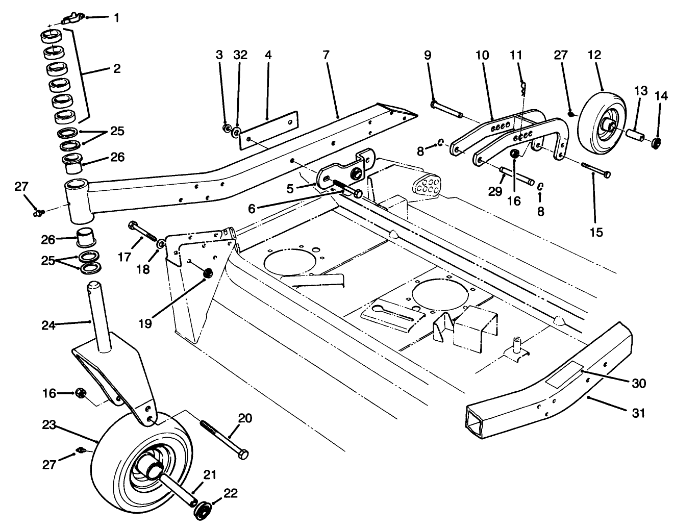 Center Deck Model No. 30592 Carrier Frame Assembly