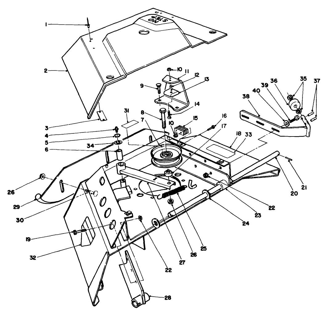 Center Deck Model No. 30592 Right Wing Assy.