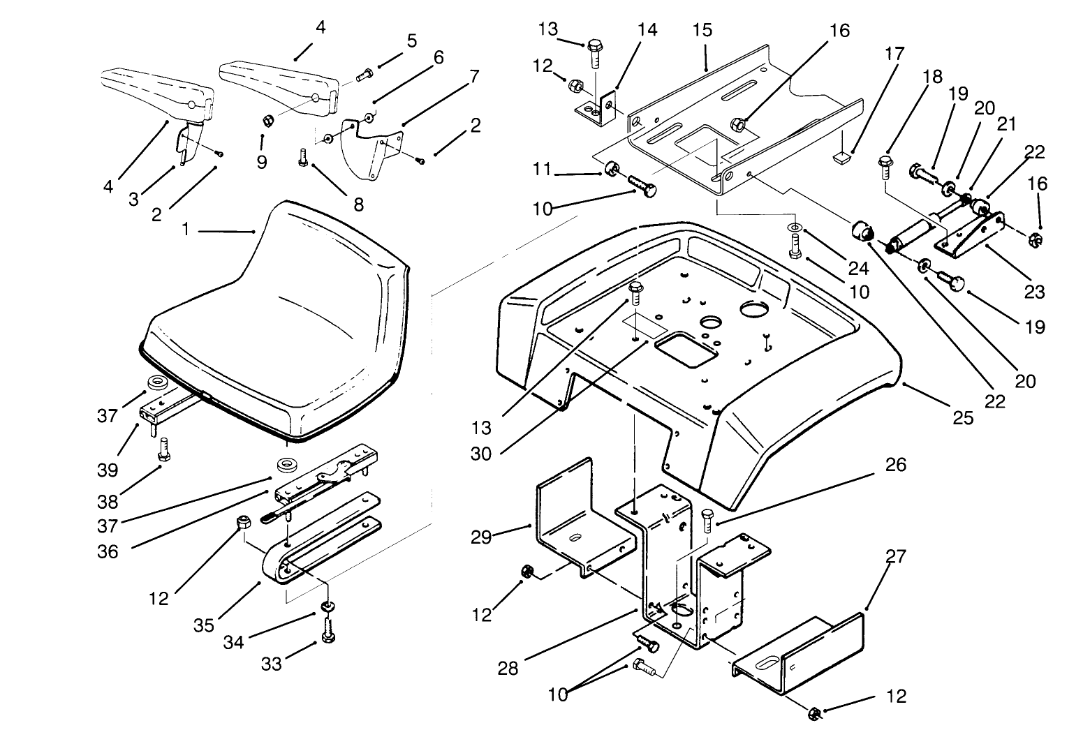 Seat, Fender And Fender Supports