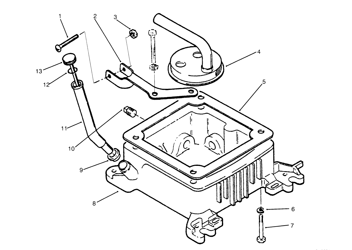 Oil Fill Tube, Bracket & Base
