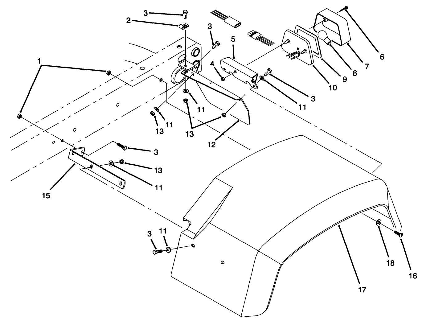 Rear Fender & Tail Light Assembly