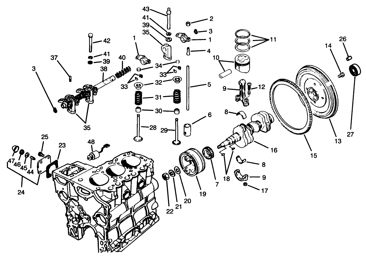 Valves And Crankshaft Assembly