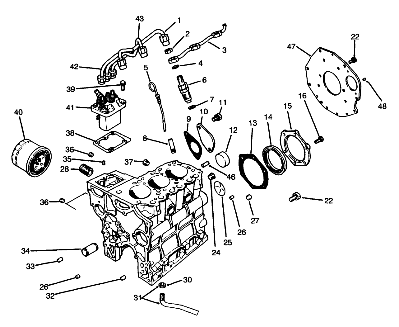 Fuel Supply & Engine Block Assembly