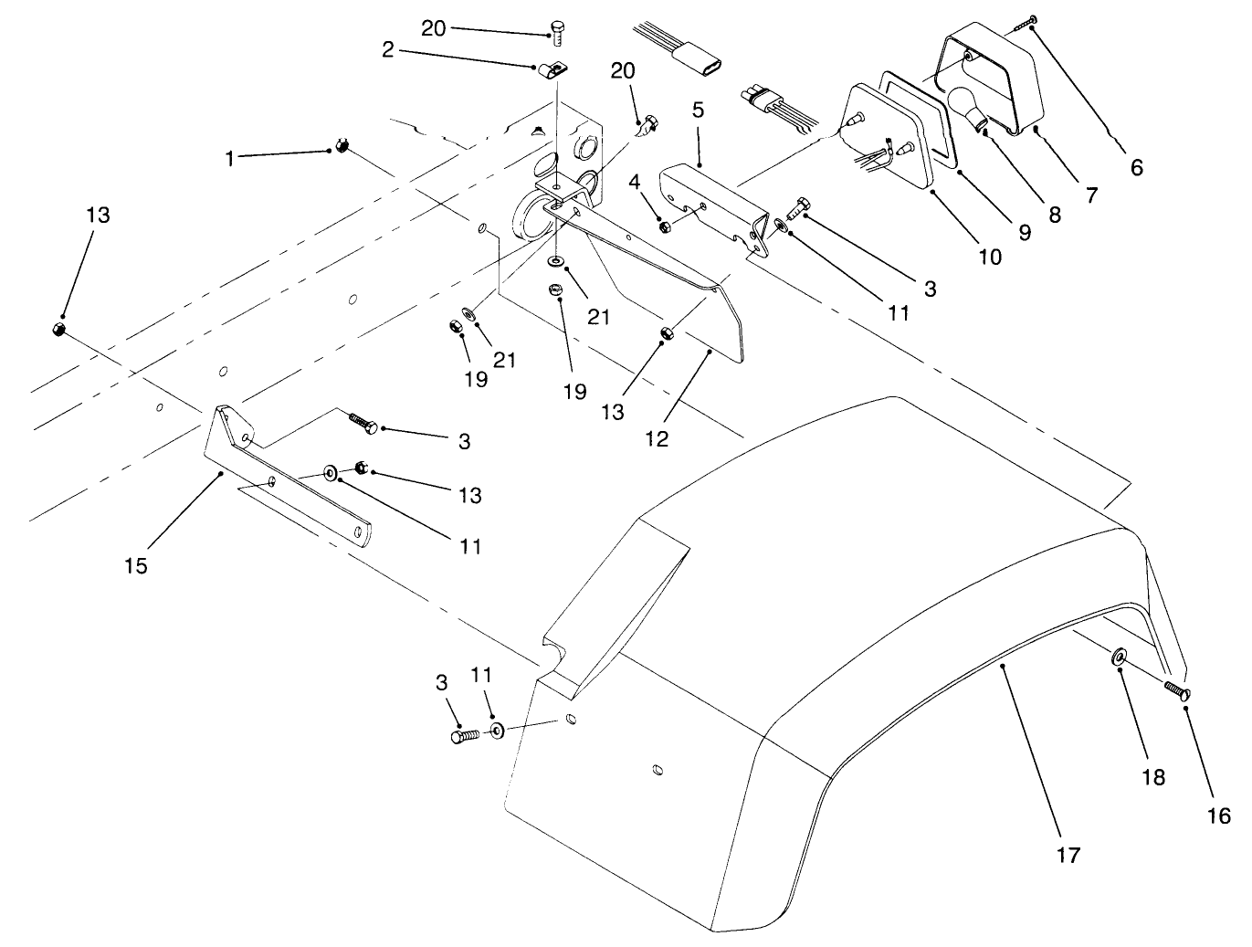 Rear Fender & Tail Light Assembly