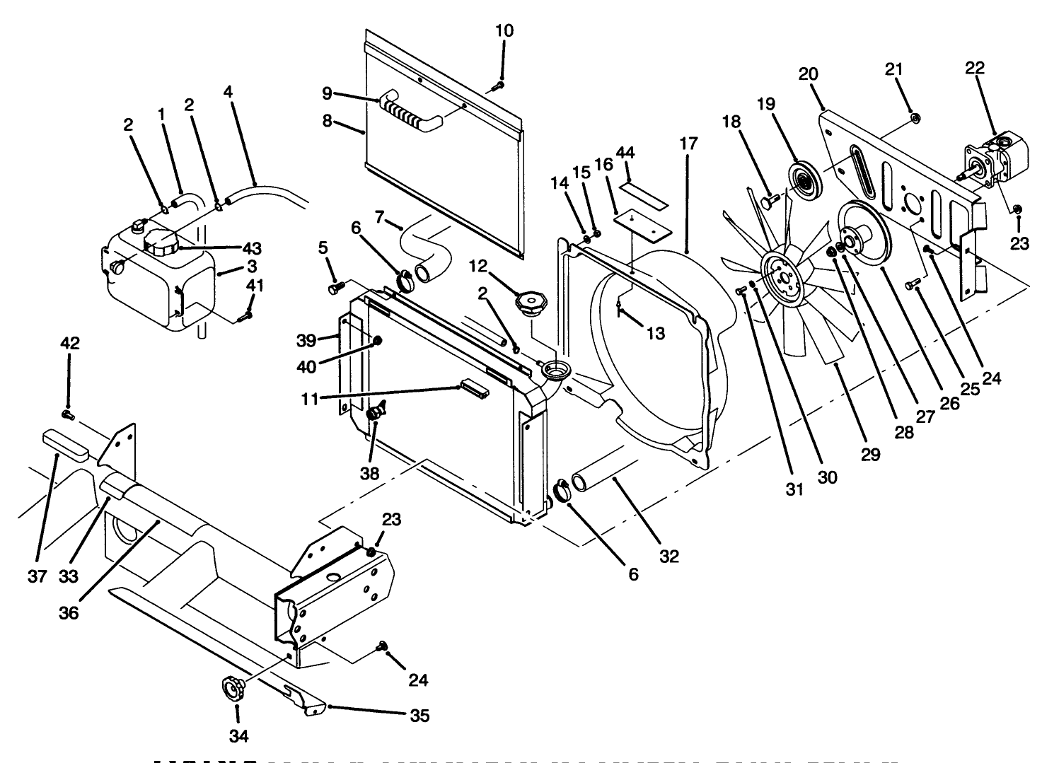 Radiator & Hydraulic Pump Assembly