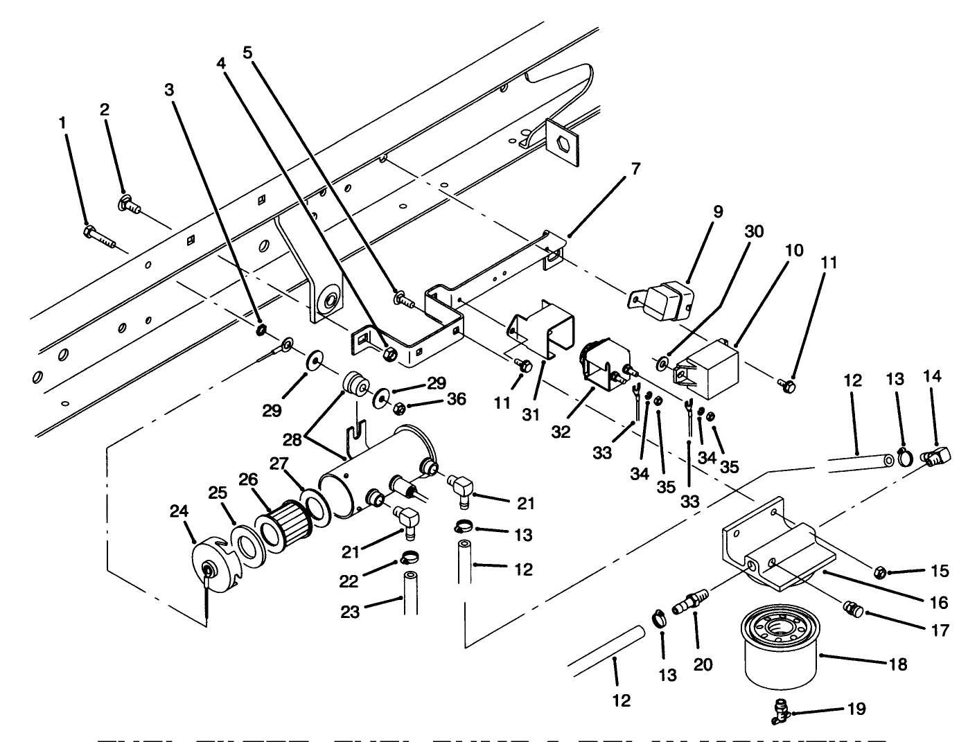Fuel Filter, Fuel Pump & Relay Mounting