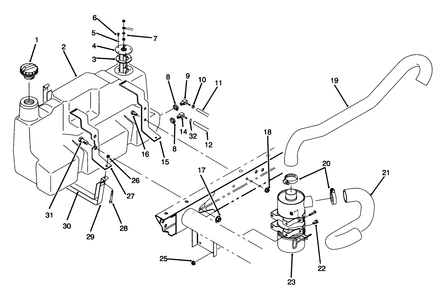 Fuel Tank & Air Cleaner Assembly