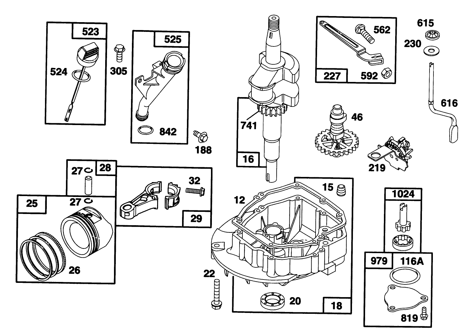 Engine Gts 150 (model No. 20465 Only)(model No. 97772-0310-A2)