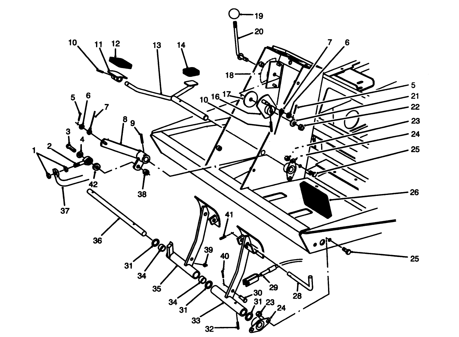Traction & Brake Pedals Assembly