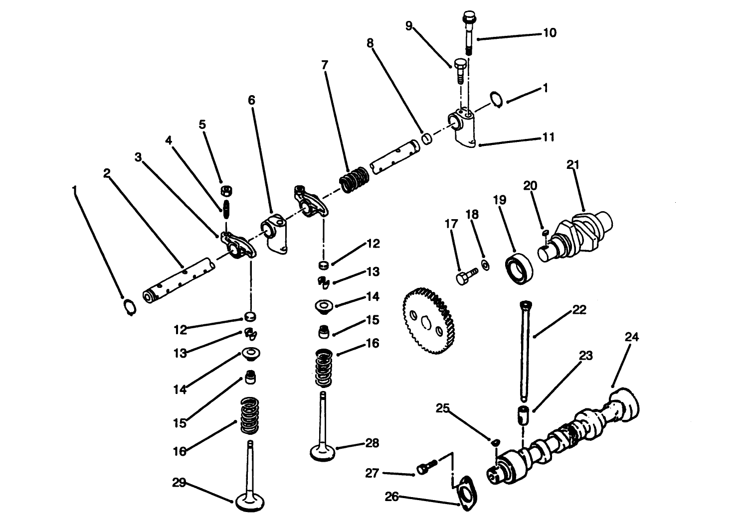 Valve, Camshaft And Rocker Assembly