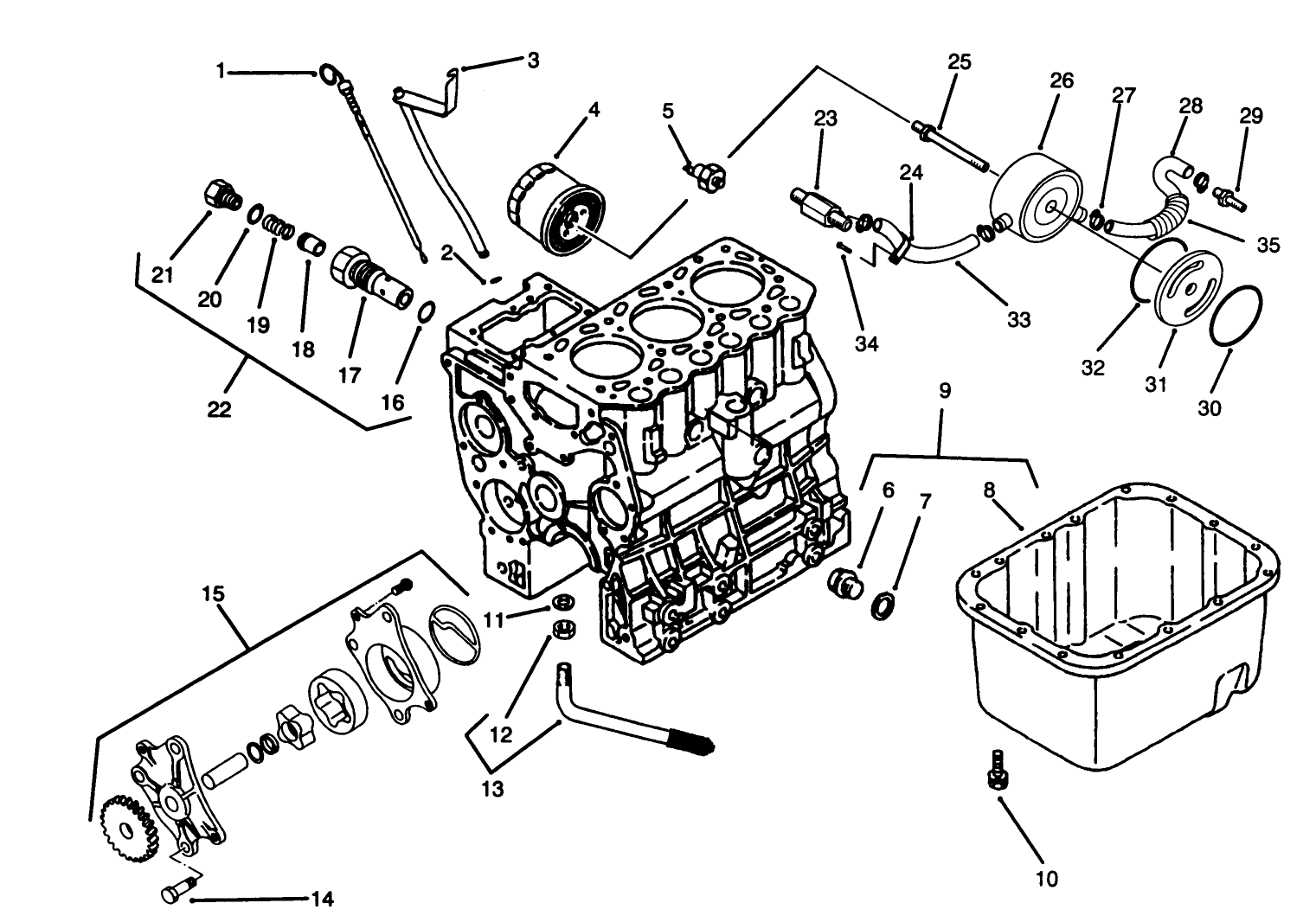 Oil Pan, Pump Relief Valve
