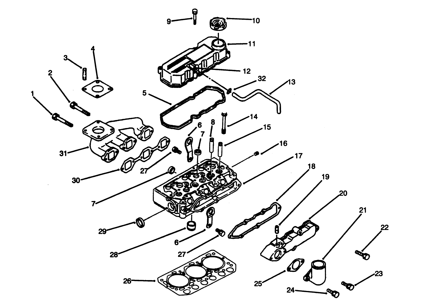 Cylinder Head, Manifold & Cover Assembly