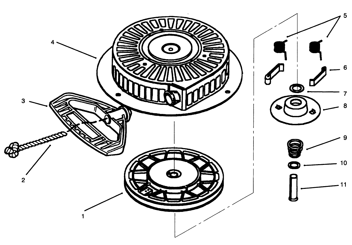 Rewind Starter Tecumseh No. 590733 (optional)
