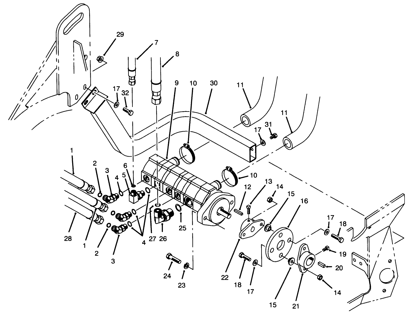Hydraulic Pump Installation Assembly