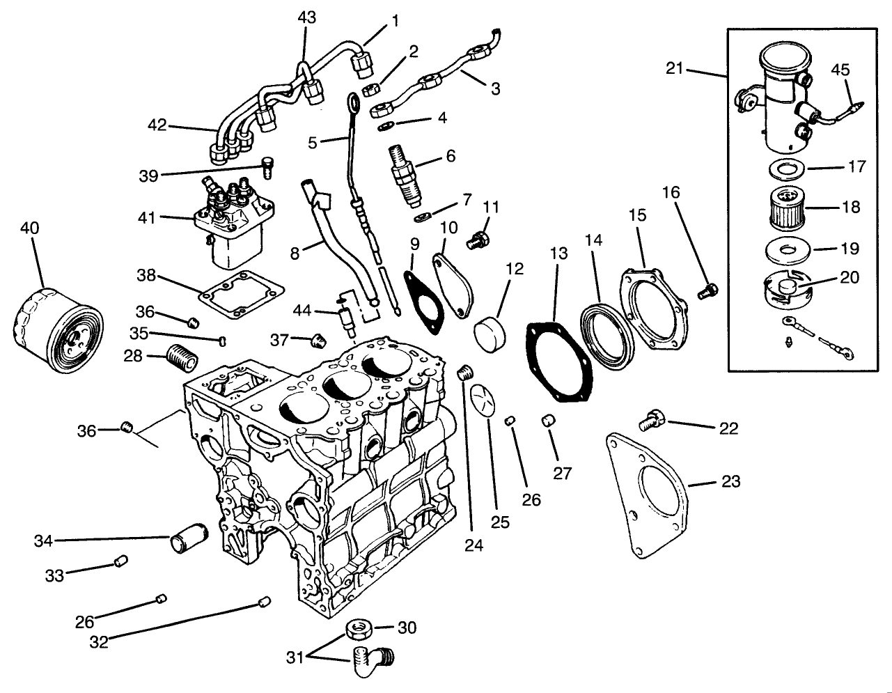 Fuel Supply & Engine Block Assembly