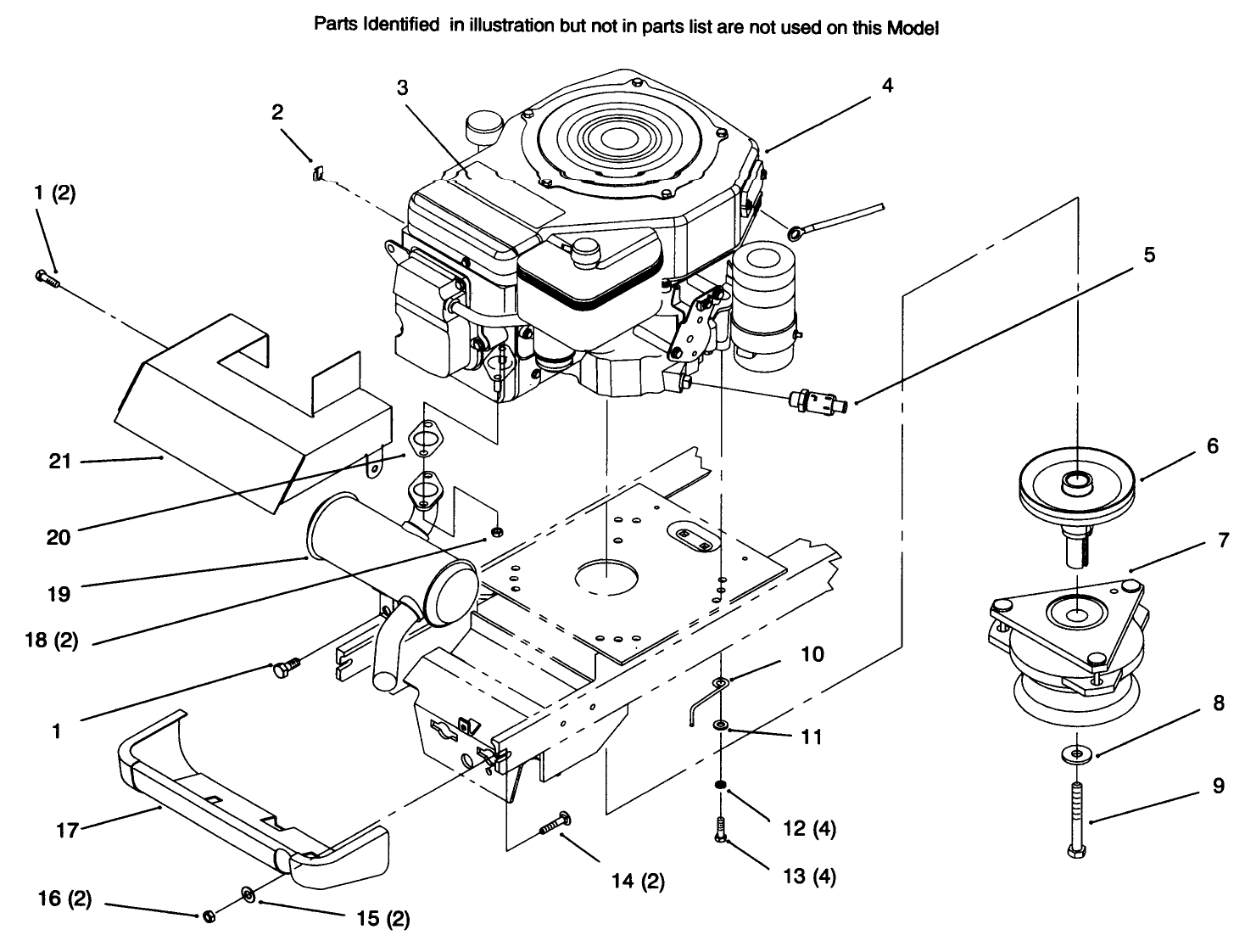 Single Cylinder Engine, Muffler, And P.t.o.