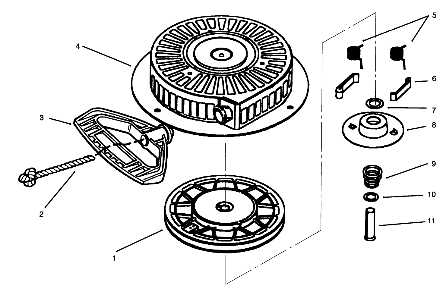 Rewind Starter Tecumseh No. 590733 (optional)