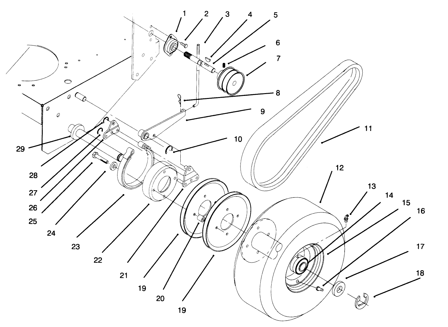 Axle, Brake And Wheel Drive And Belts