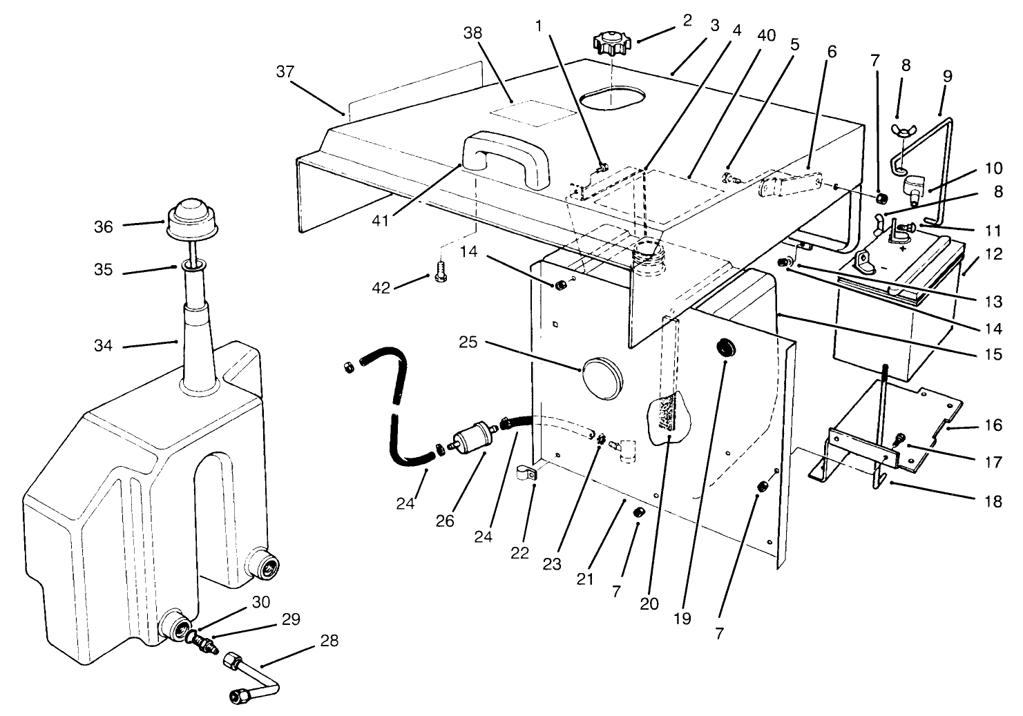 Hood, Fuel Tank & Hydraulic Reservoir Assembly