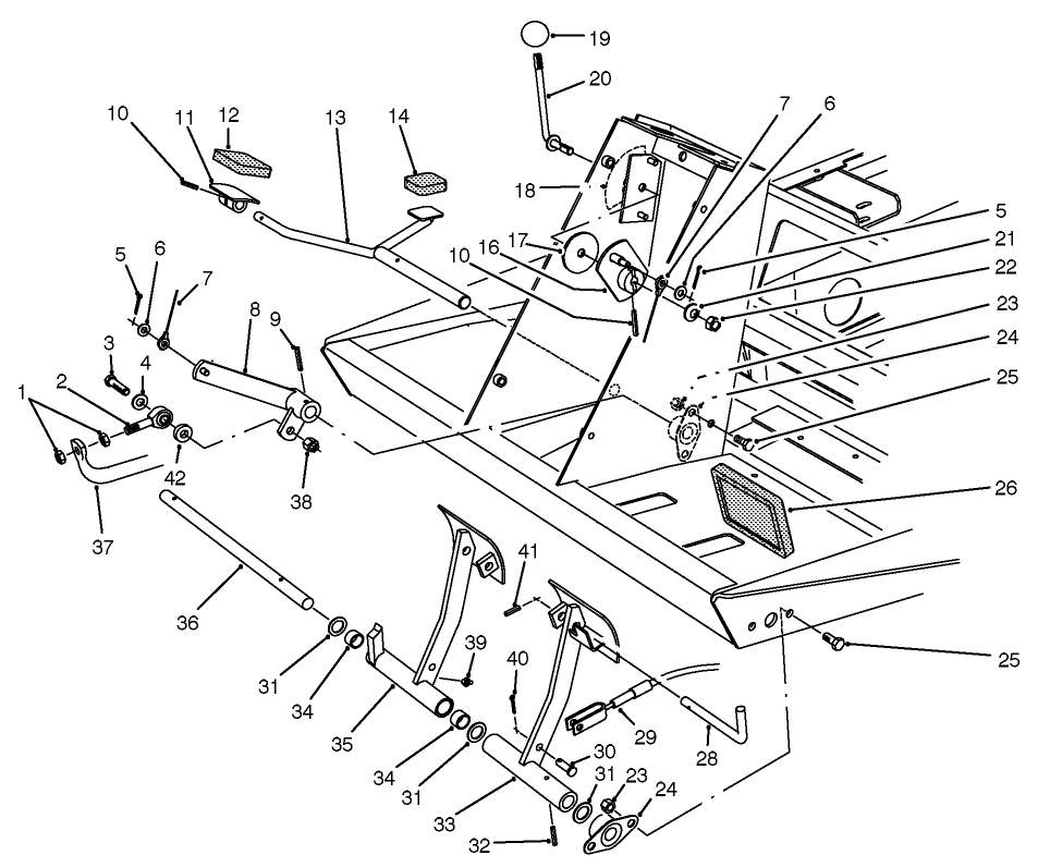 TRACTION & BRAKE PEDALS ASSEMBLY