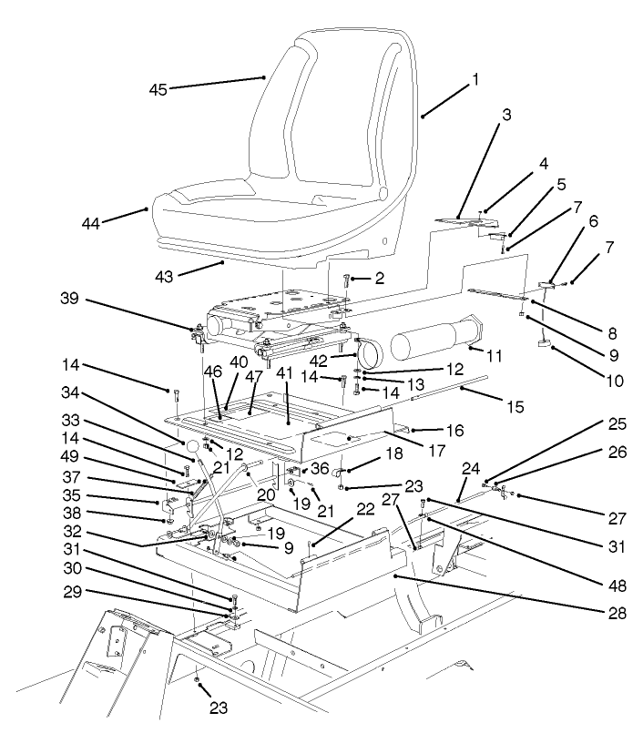 SEAT & THROTTLE ASSEMBLY